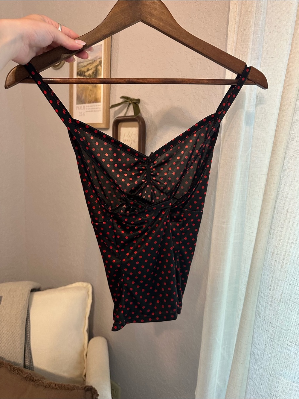 Y2K Tank Top Red Polka Dots